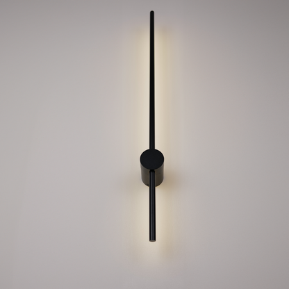 The Nordic Light Stick • 2-Pack by XCEPTION features a minimalist wall clock design, with sleek black hands against a light gray backdrop, creating a subtle shadow. The modern aesthetic highlights simplicity and elegance.